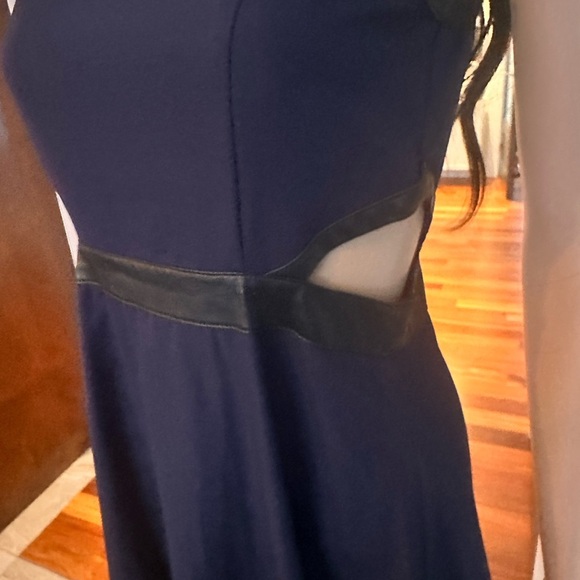 Twik Blue Sleeveless Fit and Flare Mini Dress with cutout details on sides - Picture 9 of 10